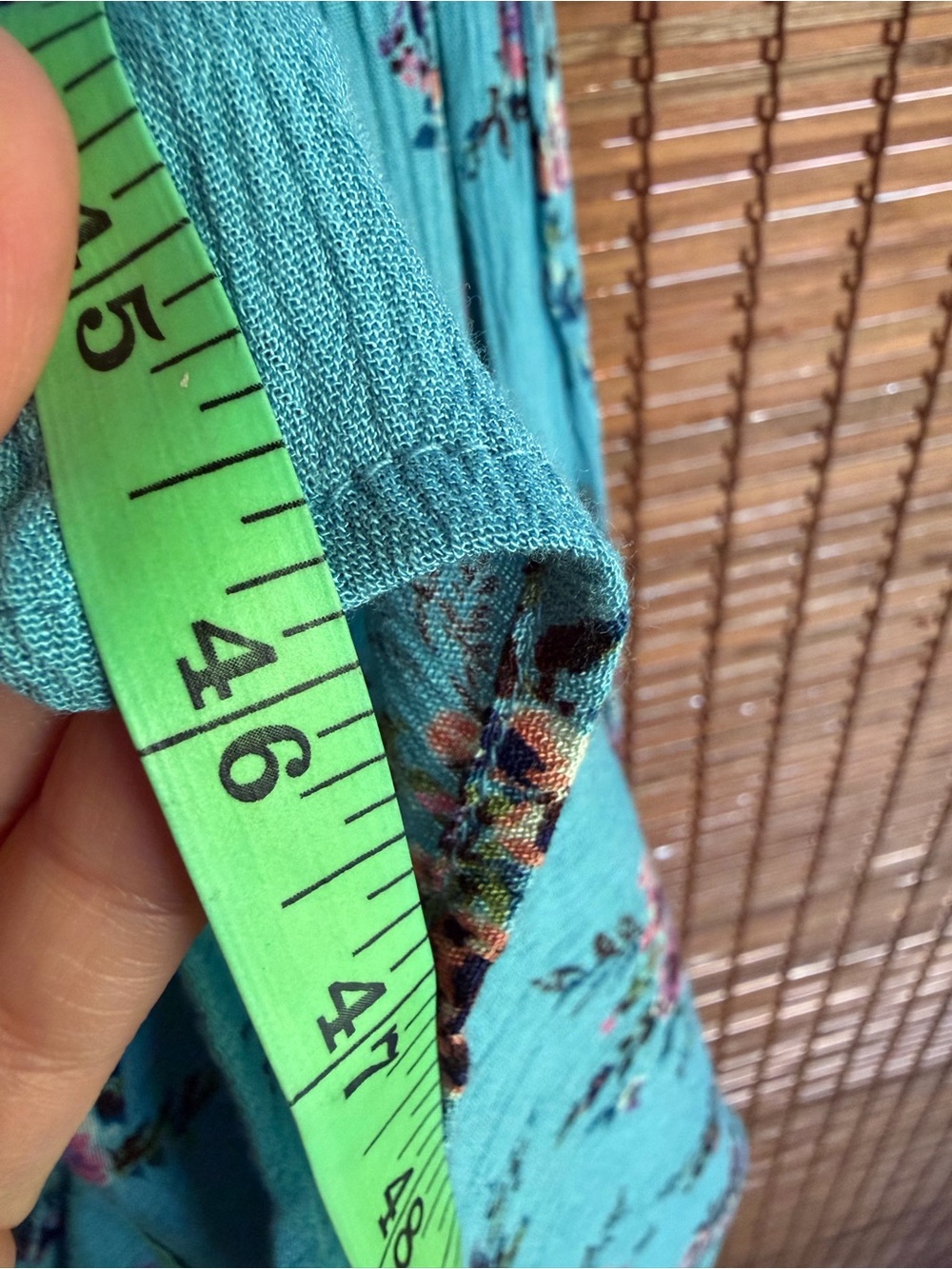 Vintage Angie Turquoise Floral Smocked Cottagecore Midi Dress M - Picture 6 of 9